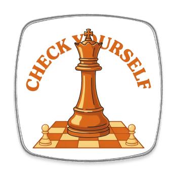 Check Yourself - Magnet carré - blanc - Devant