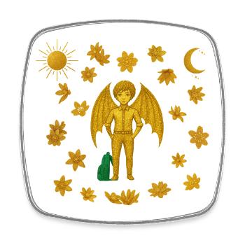 Petit Démon Vampire Édition d’Été Soleil et Lune - Magnet carré - blanc - Devant