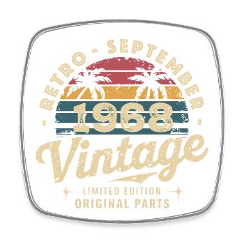Vintage September 1968 Limited Edition September - Square fridge magnet - white - Front