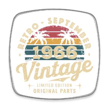 Vintage September 1966 Limited Edition September - Square fridge magnet - white - Front