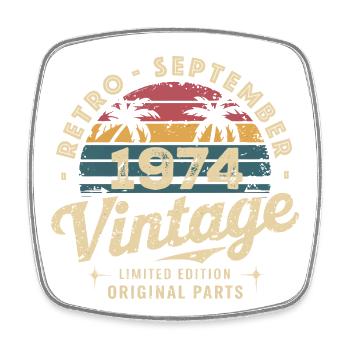 Vintage Septembre 1974 Édition Limitée Septembre - Magnet carré - blanc - Devant