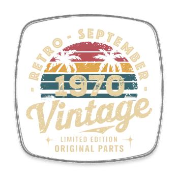 Vintage September 1970 Limited Edition September - Square fridge magnet - white - Front