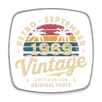 Vintage September 1969 Limited Edition September - Square fridge magnet - white - Front