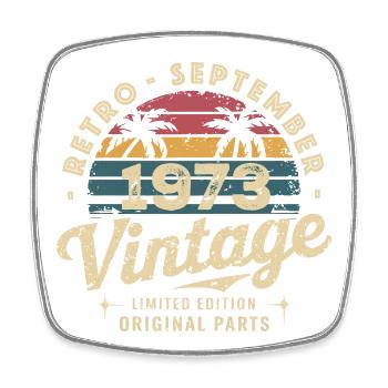 Vintage September 1973 Limited Edition September - Square fridge magnet - white - Front