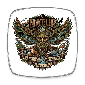 Naturkraft Ursprungswald - Viereckiger Kühlschrankmagnet - Weiß - Vorne
