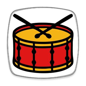 Stadium Drum Ultras Icon - Square fridge magnet - white - Front