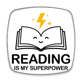 Reading Is My Superpower | Book Lover Shirt - Square fridge magnet - white - Front