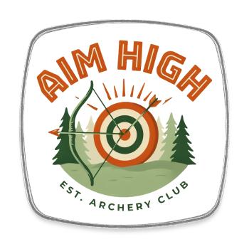 Aim High Archery Club - Square fridge magnet - white - Front