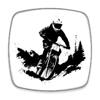 Mountain Biking Sketch - Square fridge magnet - white - Front