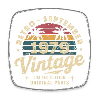 Vintage September 1979 Limited Edition September - Viereckiger Kühlschrankmagnet - Weiß - Vorne
