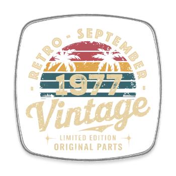 Vintage September 1977 Limited Edition September - Square fridge magnet - white - Front