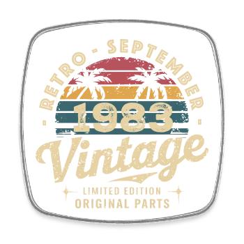 Vintage September 1983 Limited Edition September - Square fridge magnet - white - Front