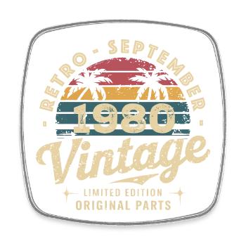Vintage September 1980 Limited Edition September - Square fridge magnet - white - Front