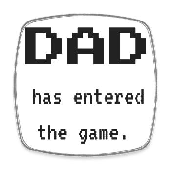Gaming DAD to be - Black print - Square fridge magnet - white - Front