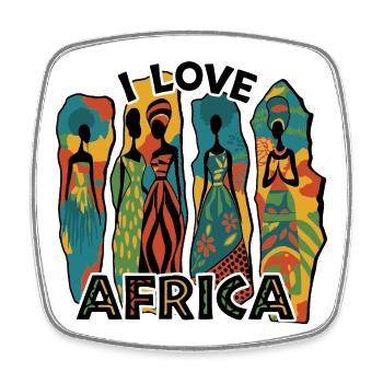 I LOVE AFRICA - Square fridge magnet - white - Front