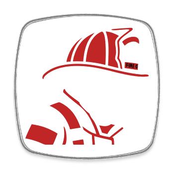 Firefighter Dog Profile Icon - Square fridge magnet - white - Front