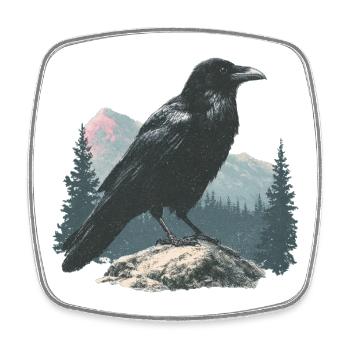 Raven Vintage - Magnet carré - blanc - Devant