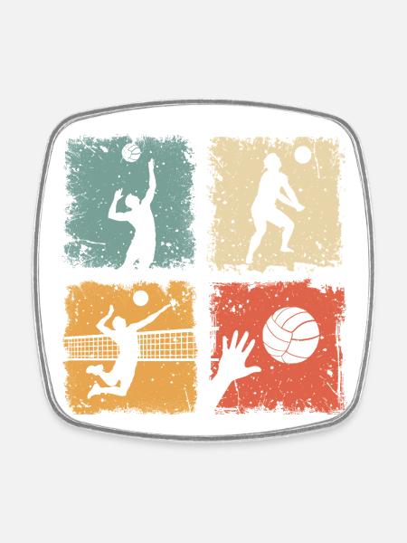Volleyball Volleyballer Sport Männer Und Jungen - Viereckiger Kühlschrankmagnet - Weiß