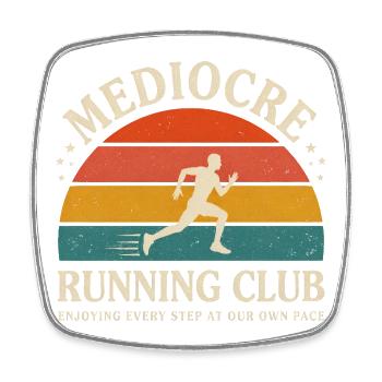 Mittelmäßiger Laufclub Lustiges Läufer-Design - Viereckiger Kühlschrankmagnet - Weiß - Vorne