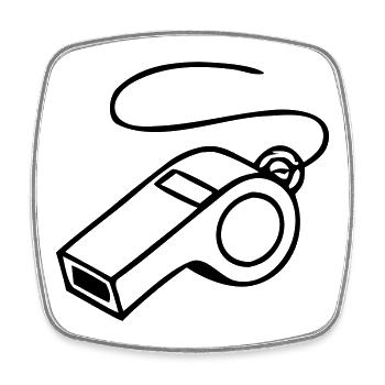 Trillerpfeife Sport Schiri Icon - Viereckiger Kühlschrankmagnet - Weiß - Vorne