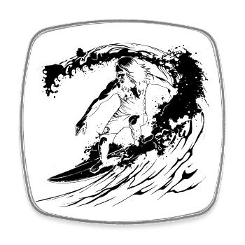Surfer - Viereckiger Kühlschrankmagnet - Weiß - Vorne