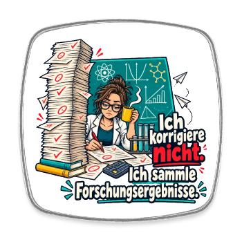 MINT Lehrer Korrektur Humor Lehrerspruch - Viereckiger Kühlschrankmagnet - Weiß - Vorne