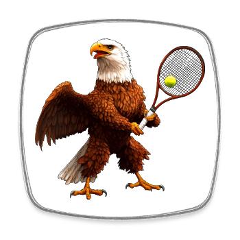 Tennis Adler Eagle - Viereckiger Kühlschrankmagnet - Weiß - Vorne