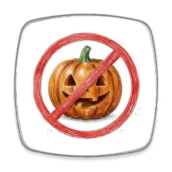 Kein Kürbis Halloween Schild - Viereckiger Kühlschrankmagnet - Weiß - Vorne