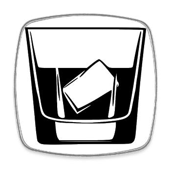 Whiskey Glas Geschenk Barkeeper Kellner  - Viereckiger Kühlschrankmagnet - Weiß - Vorne