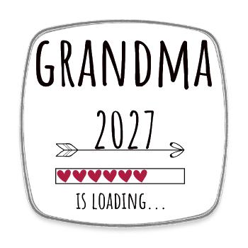 Pregnancy Announcement – Oma 2027 Geschenk - Viereckiger Kühlschrankmagnet - Weiß - Vorne