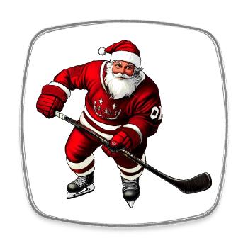 Weihnachten Eishockeyspieler - Viereckiger Kühlschrankmagnet - Weiß - Vorne