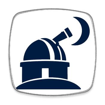 Sternwarte Observatorium Logo - Viereckiger Kühlschrankmagnet - Weiß - Vorne