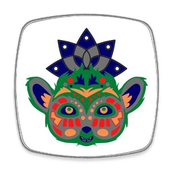 Bunter Lemur - Viereckiger Kühlschrankmagnet - Weiß - Vorne