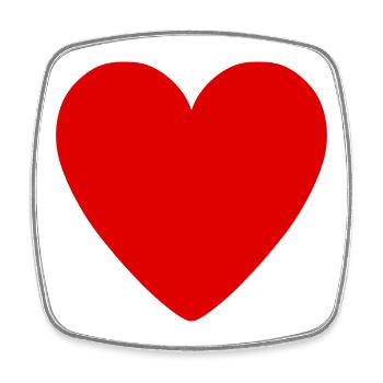 Crimson Heart Emblem - Viereckiger Kühlschrankmagnet - Weiß - Vorne
