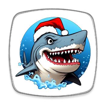 Haie Weihnachten - Viereckiger Kühlschrankmagnet - Weiß - Vorne