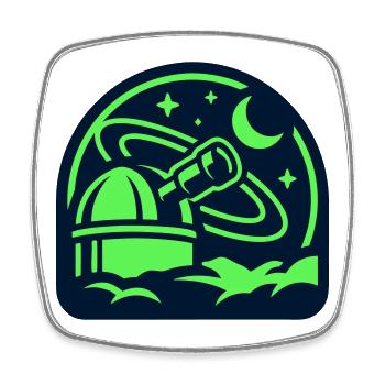 Sternwarte Teleskop Logo - Viereckiger Kühlschrankmagnet - Weiß - Vorne