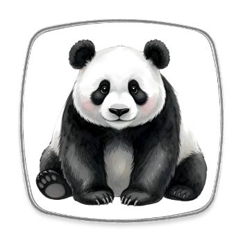  Süßer Panda Aquarell Pandabär Geschenk Christmas - Viereckiger Kühlschrankmagnet - Weiß - Vorne