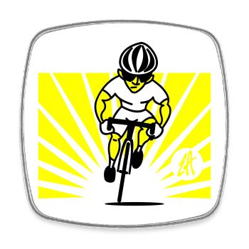 Cyclist - Magnet carré - blanc - Devant