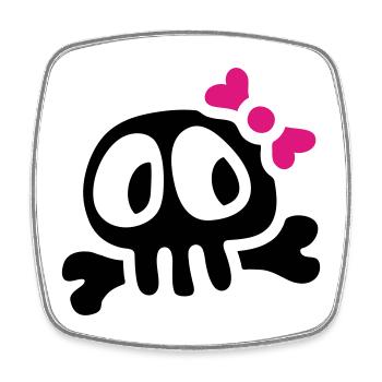 lady skull - Square fridge magnet - white - Front