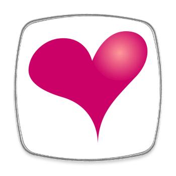 Heart II, Full Color Tee Design - Square fridge magnet - white - Front