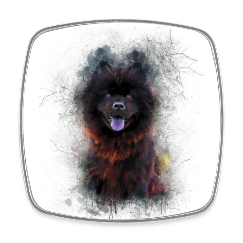 Black chow chow chiot peinture -by- Wyll-Fryd - Magnet carré