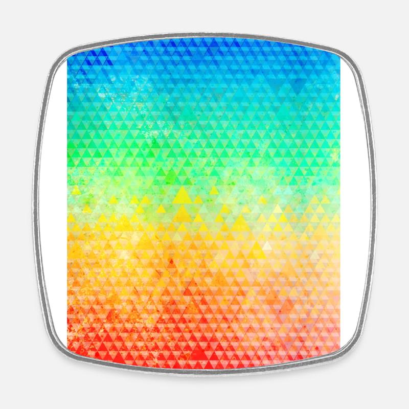 Colourful pattern (triangles) - Square fridge magnet - white