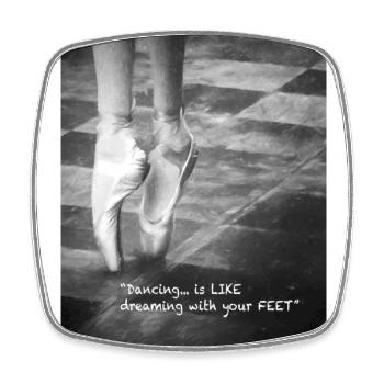 Love of dance - Square fridge magnet - white - Front