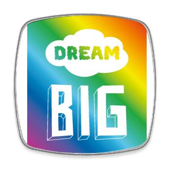 Rainbow Flow Dream Big Pride T-Shirt Design - Square fridge magnet - white - Front