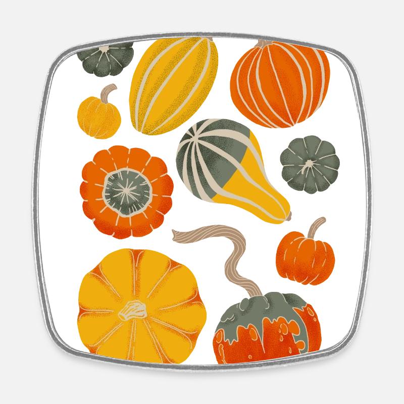 Pumpkins season - Square fridge magnet - white