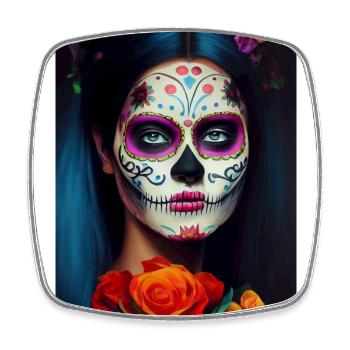 Dia de los muertos, Day of death, Tag der Toten - Viereckiger Kühlschrankmagnet - Weiß - Vorne