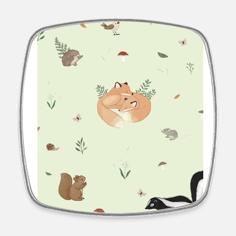Animaux forêt - Magnet carré - blanc