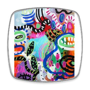 Abstract Chaos #3 original painting Design - Viereckiger Kühlschrankmagnet - Weiß - Vorne