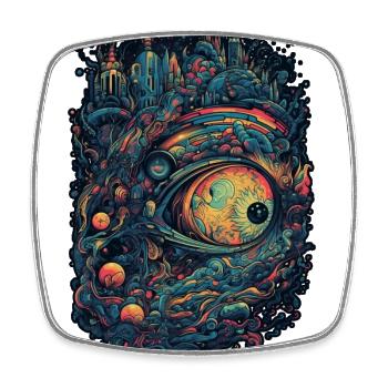 Trippy Explosion - Psychedelic Motif - Square fridge magnet - white - Front
