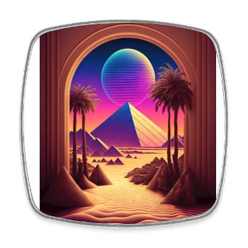 Electronic Synthwave Retrowave Vaporwave Eden - Viereckiger Kühlschrankmagnet - Weiß - Vorne